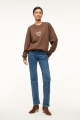 CUSTOM STAUD x C.BONZ OVERSIZED SWEATSHIRT | BROWN