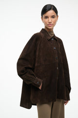 JOSETTE SUEDE SHIRT | ESPRESSO