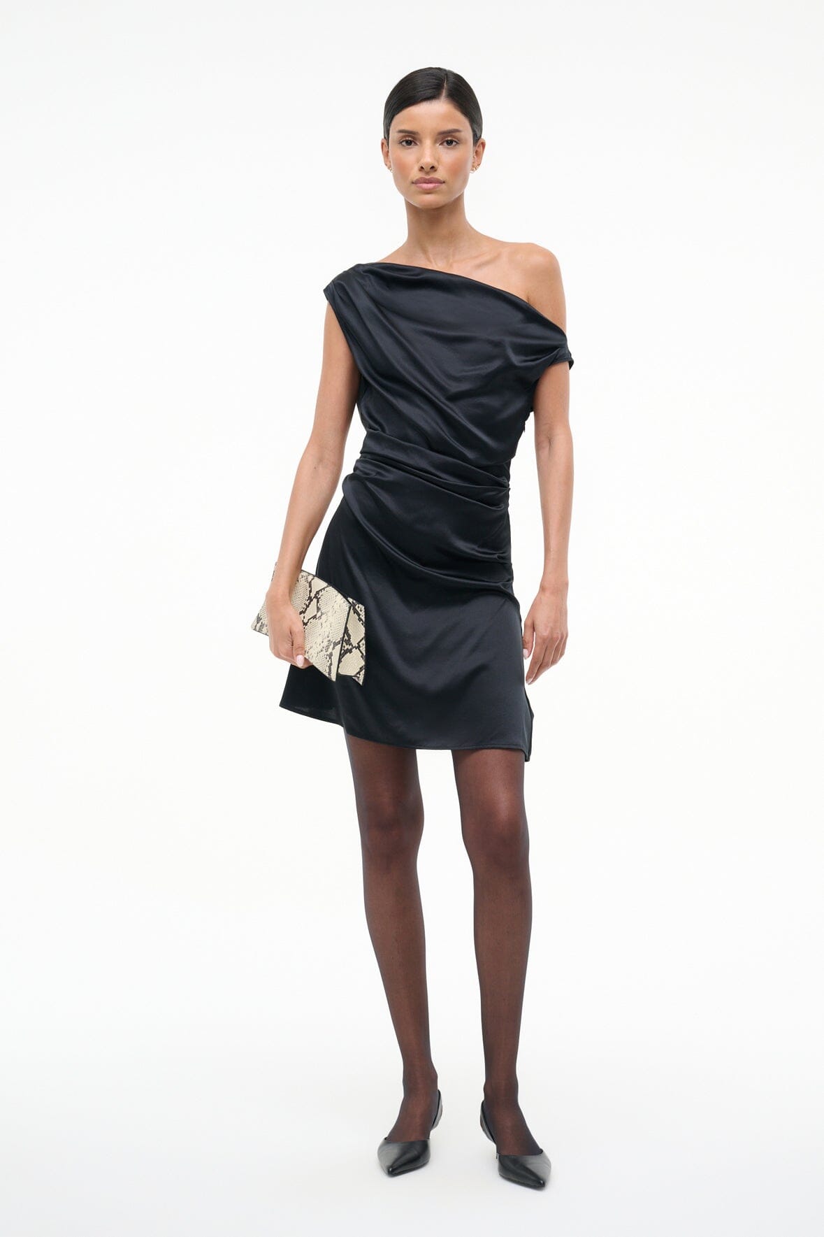 MINI PHARE SILK DRESS | BLACK