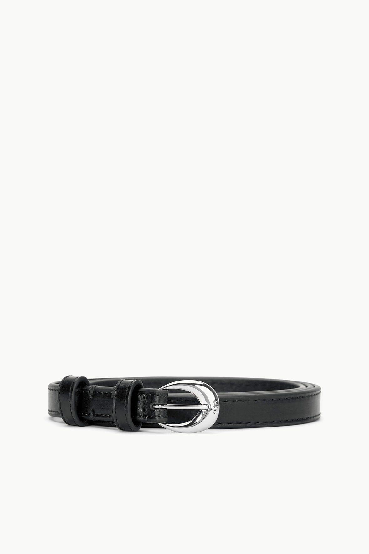 SLIM MOON BUCKLE BELT - 13MM | BLACK SILVER